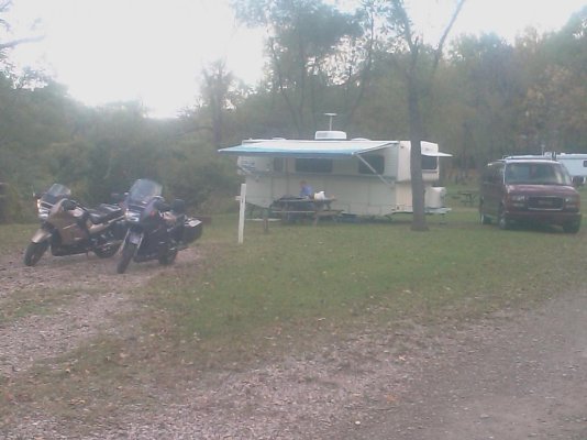 My rig and our bikes, I'm the proud owner of the gold one!.jpg