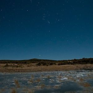 Frozen Big Spring Reservoir at Night