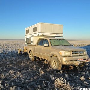 Below zero morning in the Bruneau Desert.