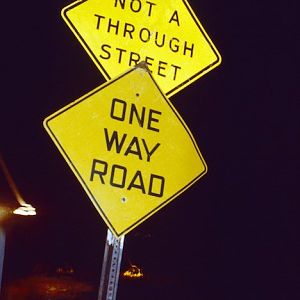 One-Way Dead-End sign