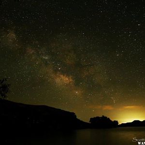 Milky Way rising over Scott Lake KS