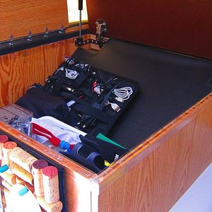 Flip Top cabinet above fridge