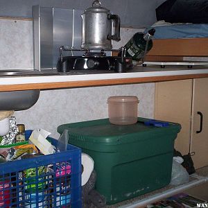 Storage under Galley counter