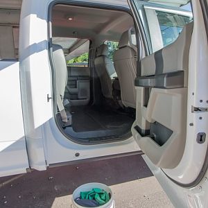 2017 Vinyl Interior bucket by door for proportions.