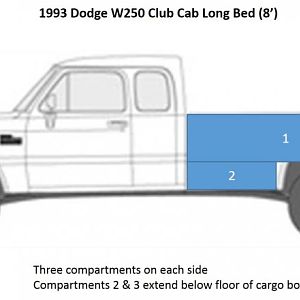 1993 Dodge W250 Club Cab Long Bed   side view