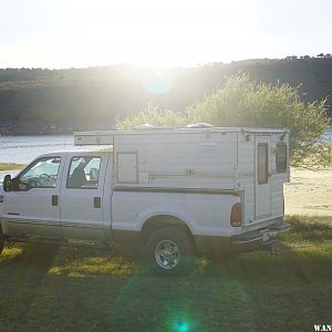 Camper at dusk