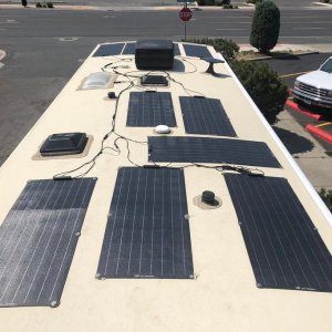 These are the solar panels.  It's hard to get a picture of the four up front since I don't want to stand on the front cap