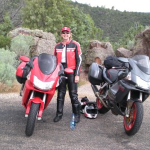 Brenda - by my trusty Ducati ST3S, rode that bike over 74,000 miles before trading it for a newer model.