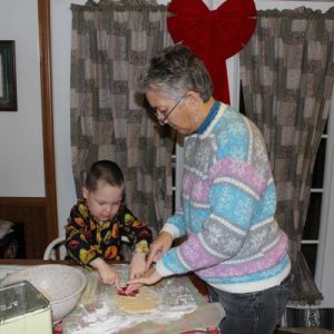 Grandma Ford making Cookies with Jason