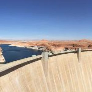 Glen Canyon Dam Panorama - looking north into Utah and Lake Powell