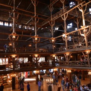 if you love Lincoln logs you will be in awe inside Yellowstone lodge