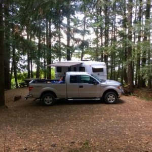 First dry camp, Old Mill campsite, Nanaimo Lakes BC.