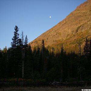 Morning Moon over Glacier National Park