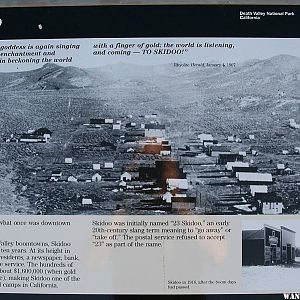 Interpretive sign at Skidoo