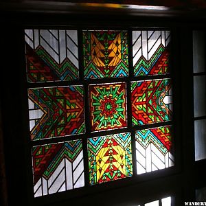 Stained glass windows in the Ahwahnee Hotel