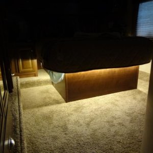 Under bed led's, excuse sheet hanging down