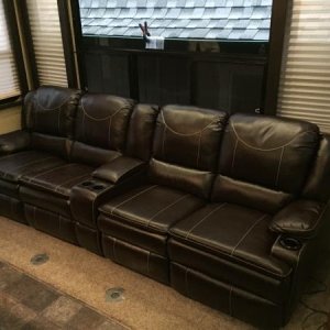 Traded out the vertical RV furniture for heated recliners