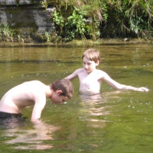 Eric and Jonathan in swimming spot