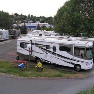 Maiden Voyage camping in Golden Colorado just a few miles form RV America where we bought our big baby!