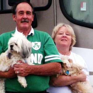 Bob and Martha with the dogs