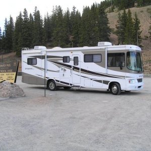 At the top of Monarch Pass Colorado