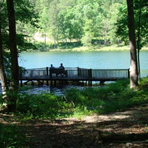 Sloppy Floyd State Park lake and bridge