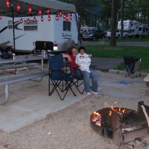 Wife & grandbaby enjoying the campfire.