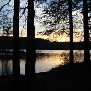 Sunset on the lake at Ft Yargo