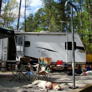 Our camper and camp site