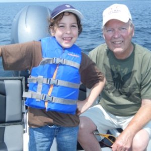 Hannah and grandpa bass fishing