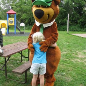 Yogi and my daughter, Yogi Bear campground, Mexico N.Y.