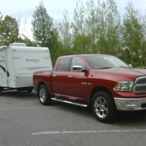 May 2009: first time towing my 2008 Shamrock 17 (my first "hard side" TT) with my brand new 2009 Dodge Ram 1500 CC 4x4