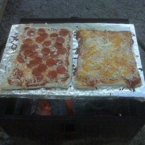 Fire baked pizza