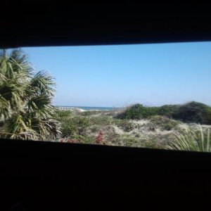 bunk house view of the dunes/beach