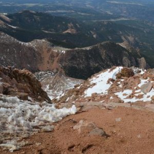 Looking off one edge of Pike's Peak