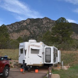 Campsite at Cheyenne Mountain State Park right at the base of NORAD