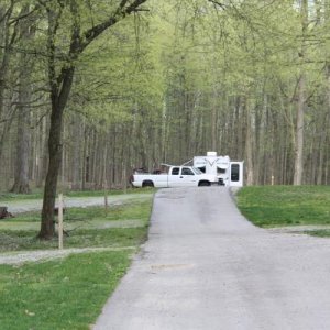 A quiet spring Thursday night at Chain O' Lakes SP, Albion, IN. Just us and the owls!