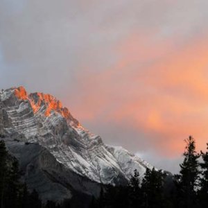 Sunrise color outside of Banff.