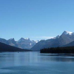 Maligne Lake north of Jasper, one of the prettiest lakes we saw on this trip.