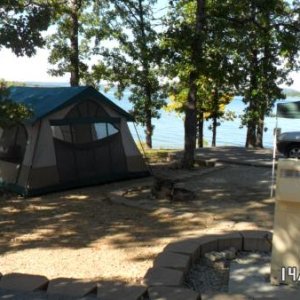 Our tent at a nearby site set up for the sister-in-law visiting from Texas.