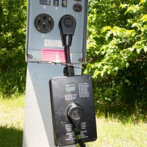 Electrical box and Progressive EMS-PT30C surge protector