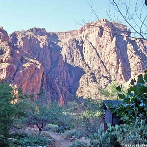 Shady spot at the bottom where the Bright Angel and the Kaibab Meet