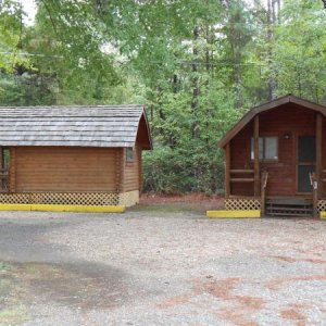 A couple of the cabins for rent.