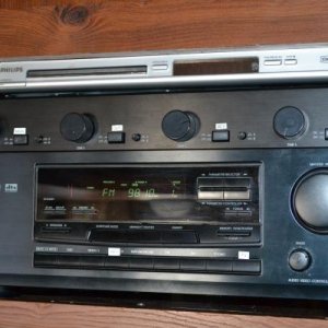 Onkyo Receiver, Phillips DVD/CD, 4 zone speaker selector