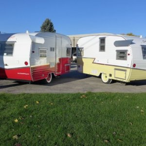 Reissued Shasta Airflyte Matador Red and Butternut Yellow 16'