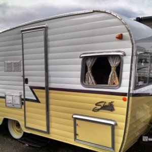 Serial Number 259 of 1941 Butternut Yellow over White. This is a limited run of only 1941 "1961 Shasta Airflyte Re-Issued in 2015" travel trailers eve