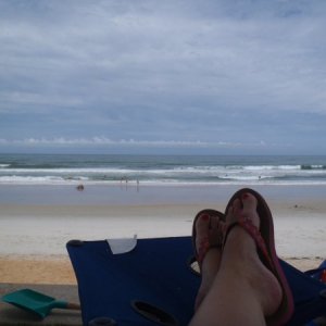 Kids play in the surf while I relax from above