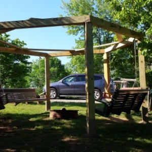 We enjoy all the shade, great place fir the swing