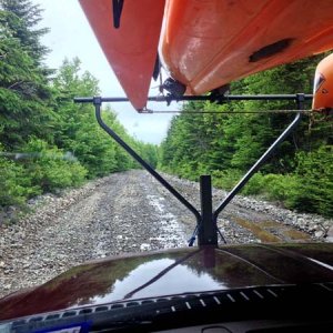 Hmmm! I do not think this is the main highway. Lost in the wilds of rural New Brunswick with a 44' 5th wheel behind me. Lots of fun getting turned aro