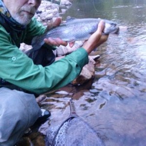 Ed our guide holding wife's rainbow